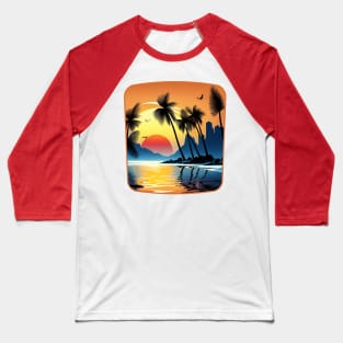 Hawaiian Beach Style - Tropical Vibes Baseball T-Shirt